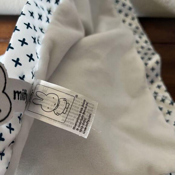 Miffy Bunny Baby Security Blanket Gray Cloud Douglas Cuddle Toy Satin Trim Lovey - Picture 9 of 11